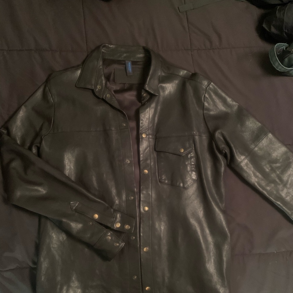 Benheart Leather Button-Up Shirt 38R